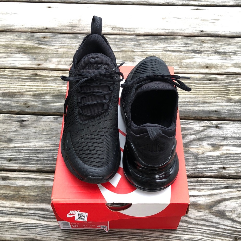 NIKE AIR MAX 270 - Triple Black Running Shoes - Women’s 8 US/ Youth 6.5 US